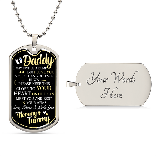 Future papa - Collier plaque militaire