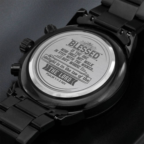 Heureux l'homme (Psaume 11-3 NIV) – Montre pour hommes