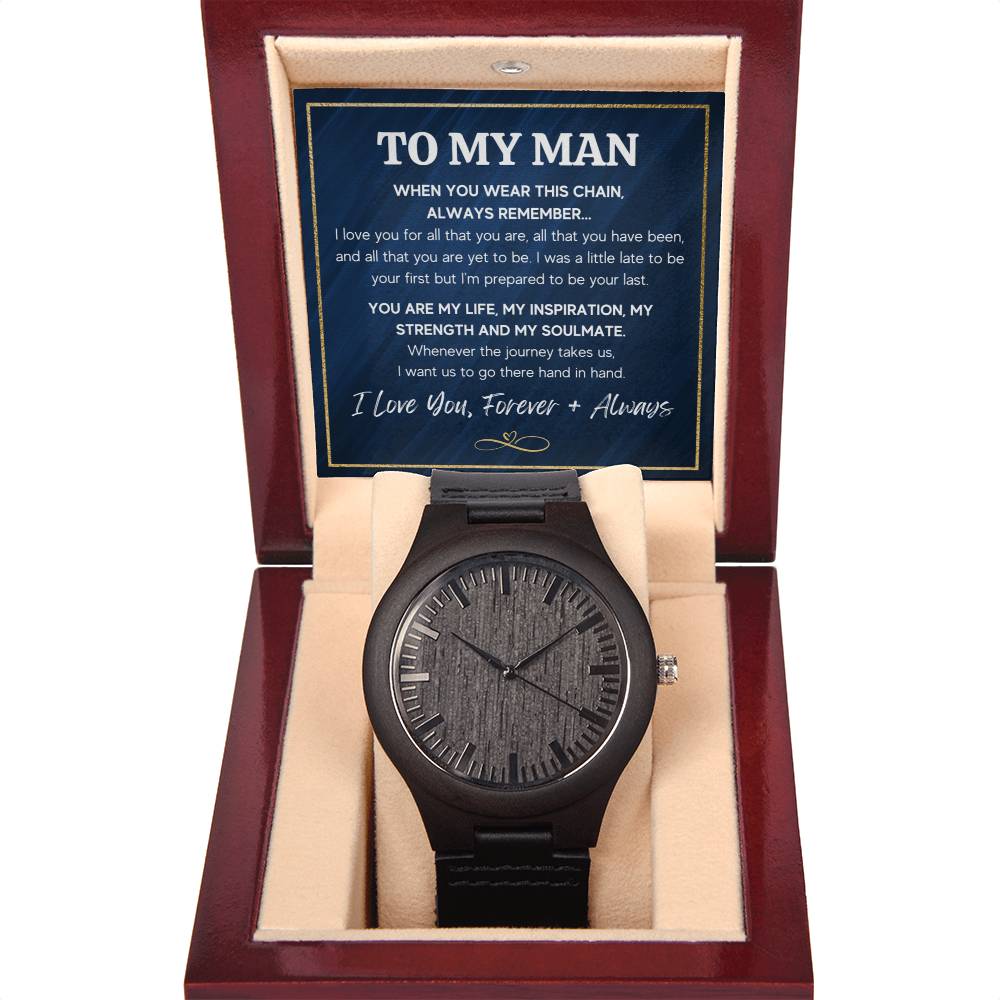 À mon homme, mon inspiration – Montre en bois