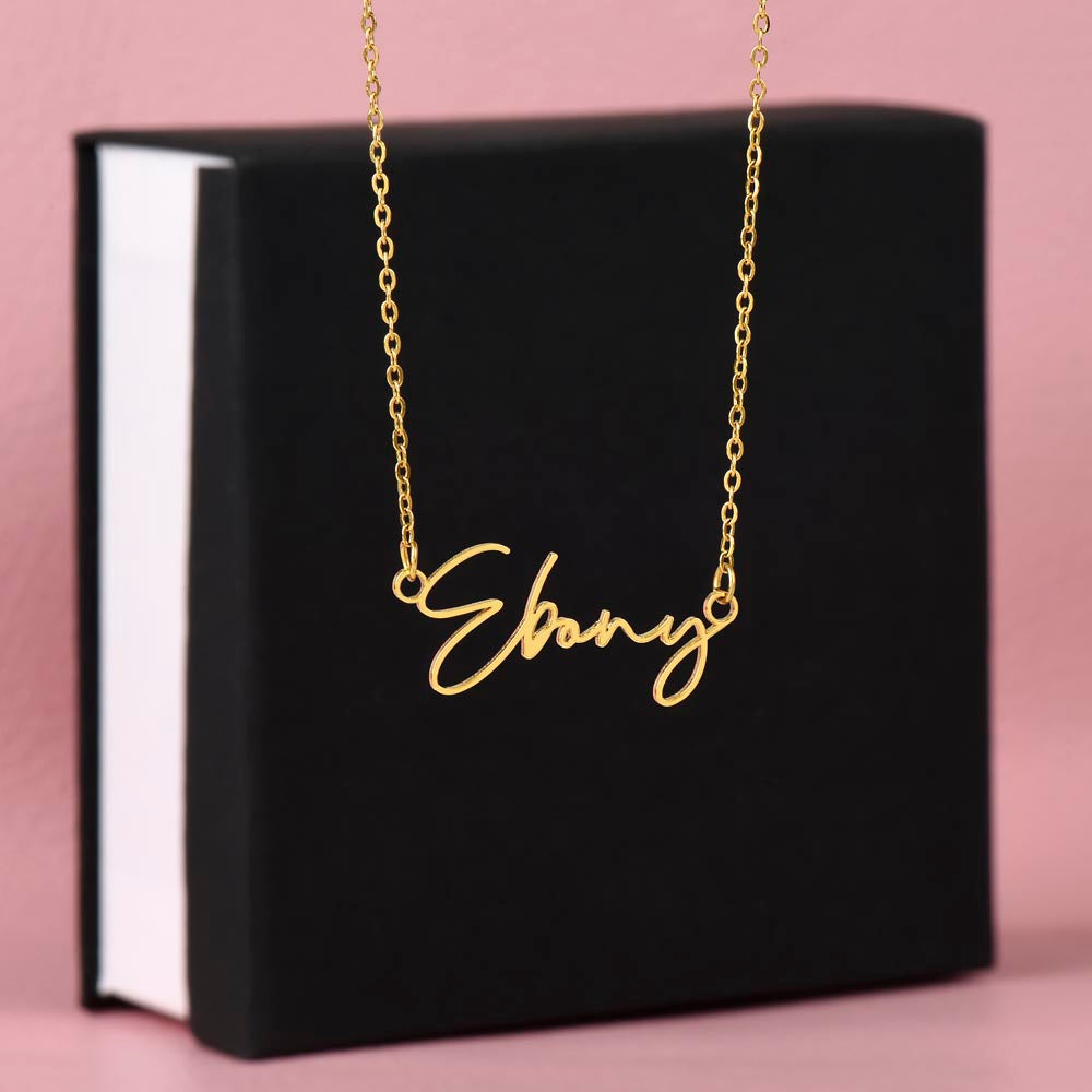 Collier avec prénom style signature