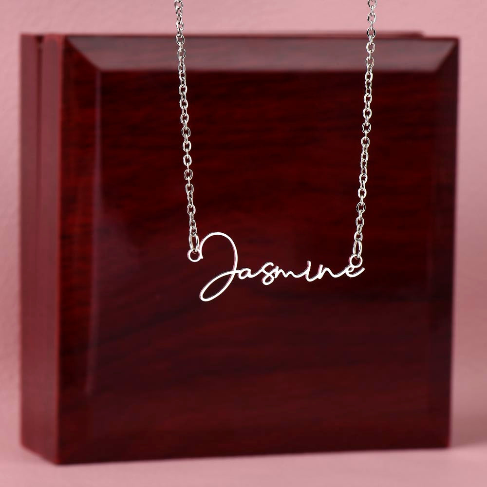 Collier avec prénom style signature