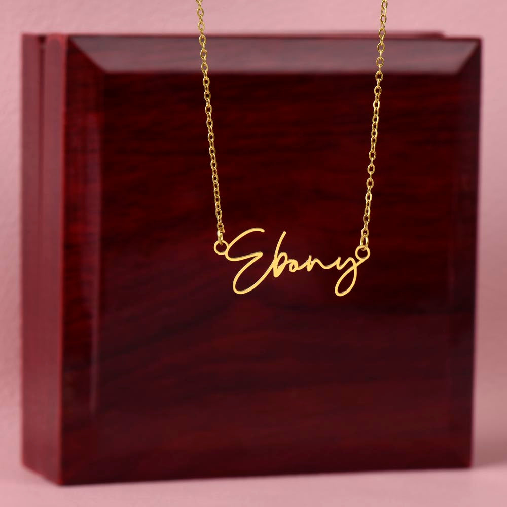 Collier avec prénom style signature