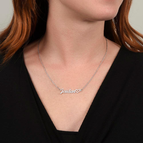 Collier prénom classique avec cœur