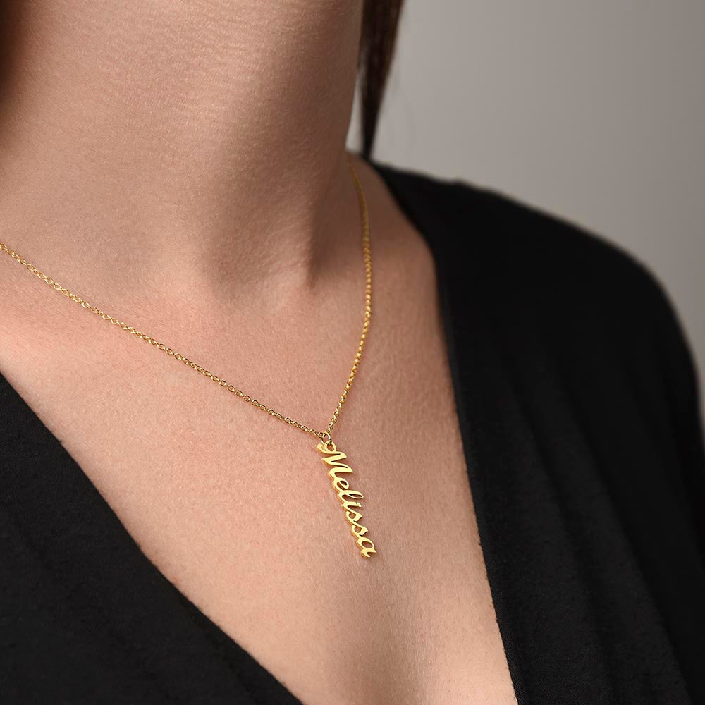 Collier prénom vertical classique
