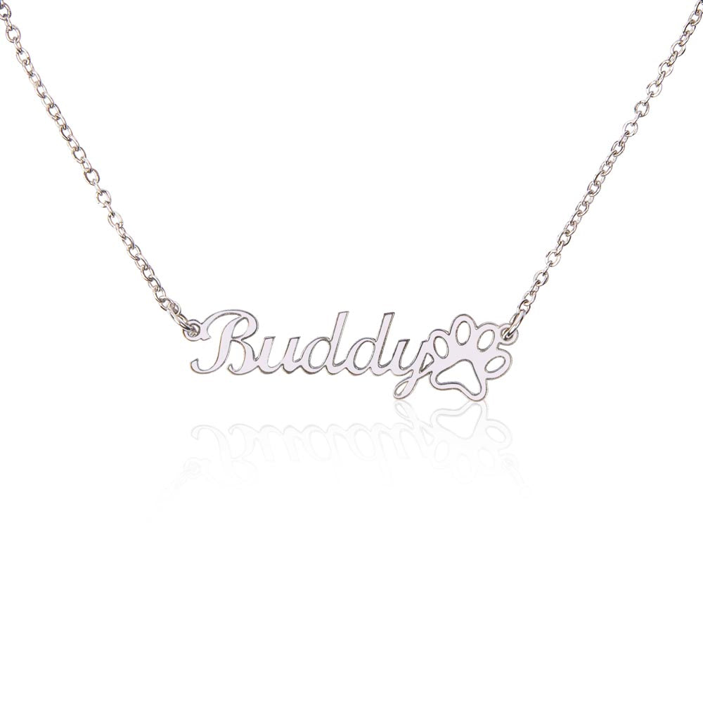Collier Prénom Empreinte de Patte Classique