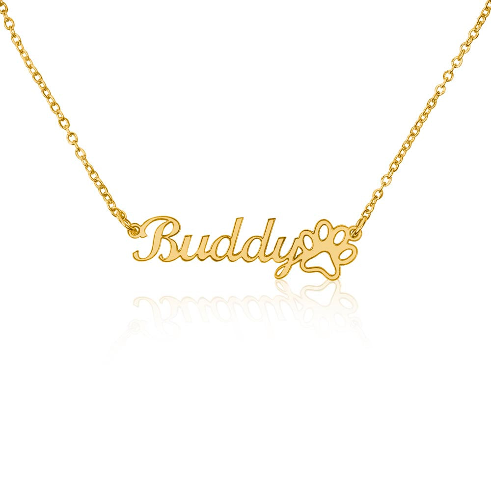 Collier Prénom Empreinte de Patte Classique
