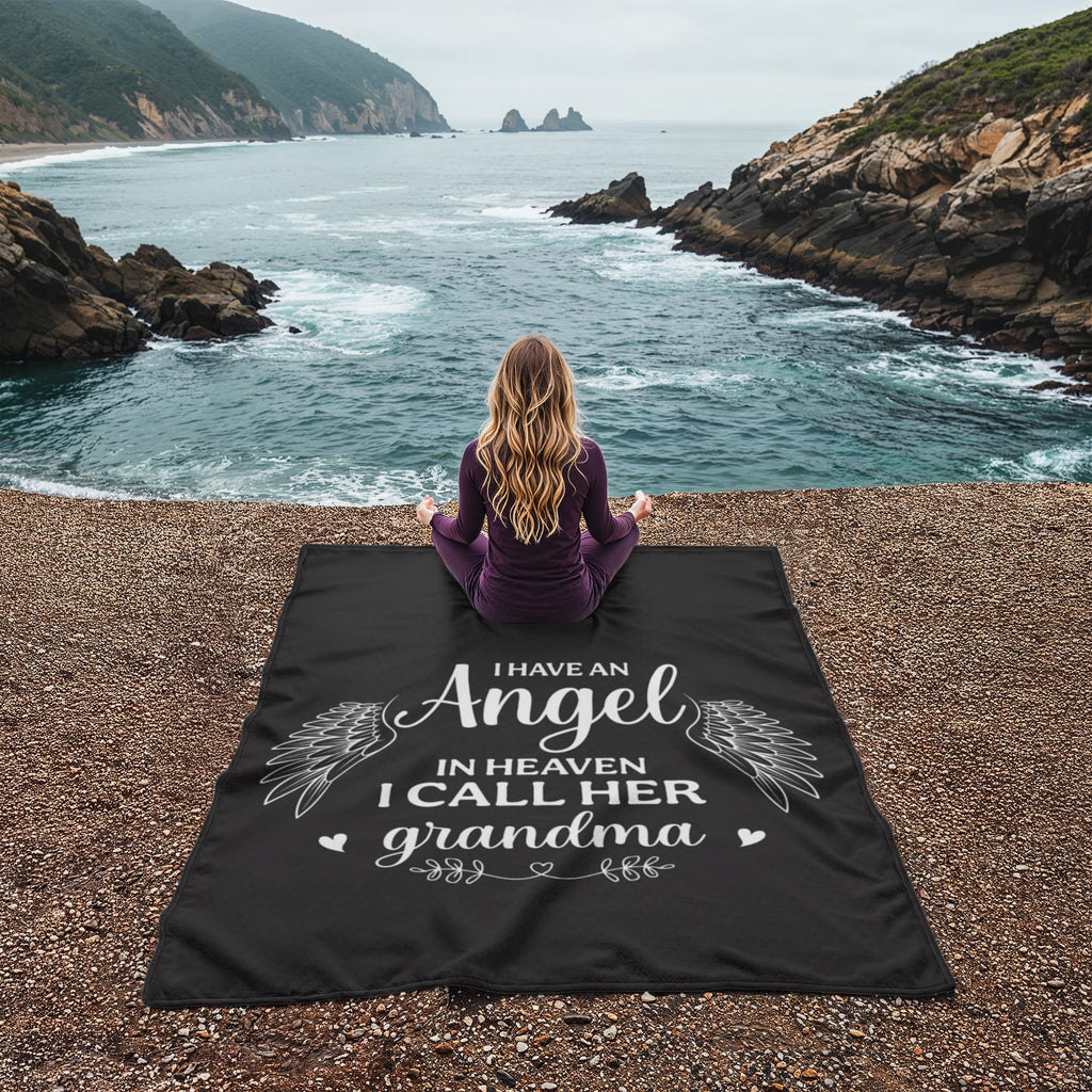 J'ai un ange au paradis, je l'appelle Grand-mère - Couverture en molleton corail