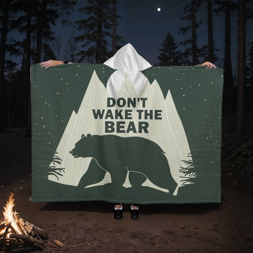 Ne réveillez pas l'ours – Couverture polaire Sherpa à capuche